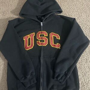 USC Black zip up Hoodie youth small